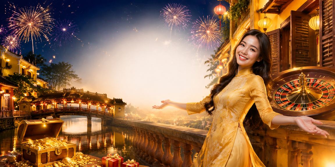 Khung cảnh Hội An với chủ đề roulette lễ hội trên nền tảng giải trí