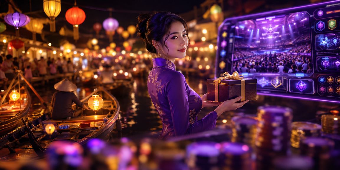 Người trẻ tại chợ đêm Huế xem voucher esports trên điện thoại